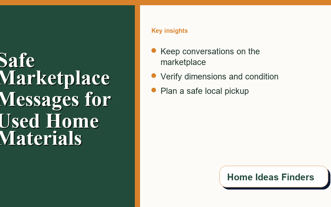 Facebook Marketplace Safety for Used Home Materials: Seller Message Checklist